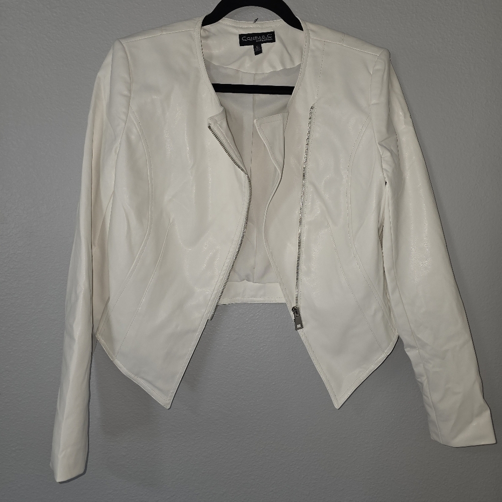White Leather Jacket - Conrad C